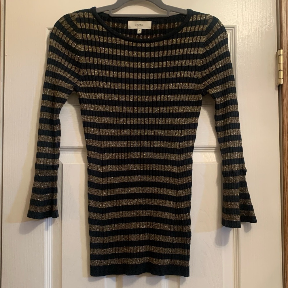 NWT NEXT long sleeve horizontal stripe rib sweater pullover